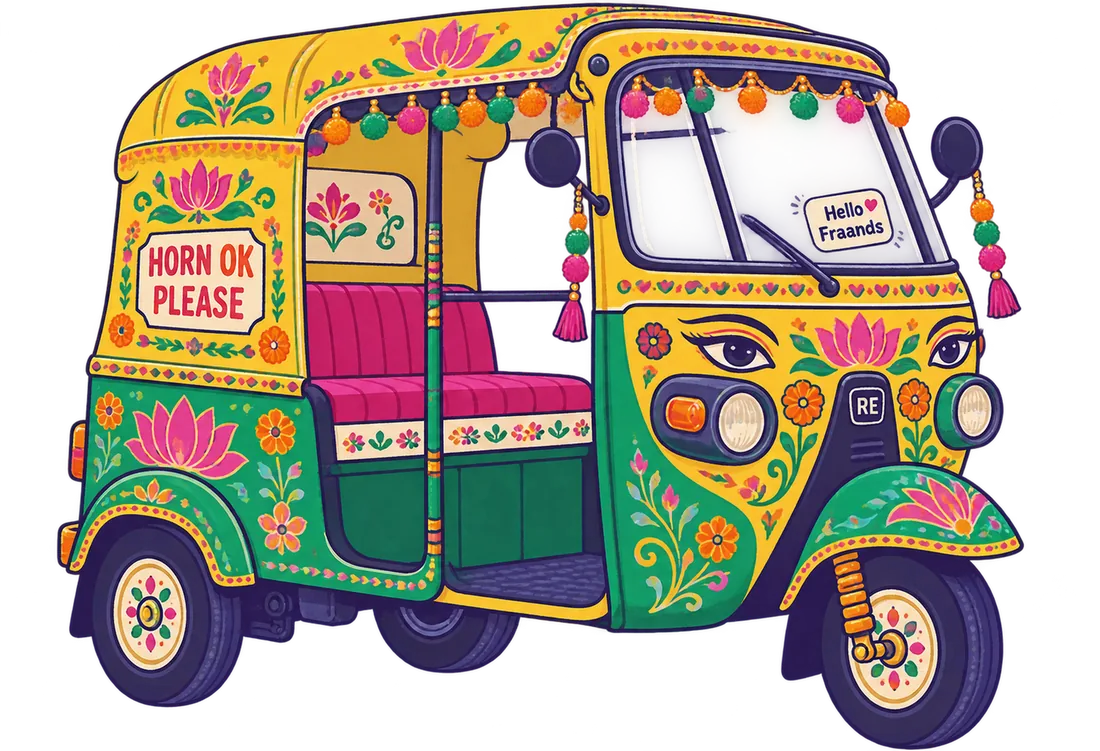 Truck-art painted auto rickshaw